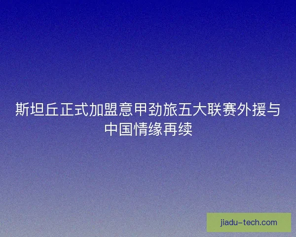 斯坦丘正式加盟意甲劲旅五大联赛外援与中国情缘再续