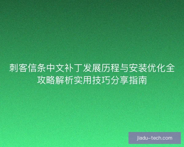 刺客信条中文补丁发展历程与安装优化全攻略解析实用技巧分享指南