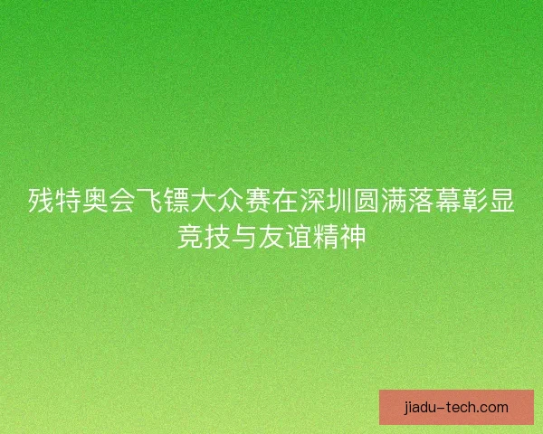 残特奥会飞镖大众赛在深圳圆满落幕彰显竞技与友谊精神