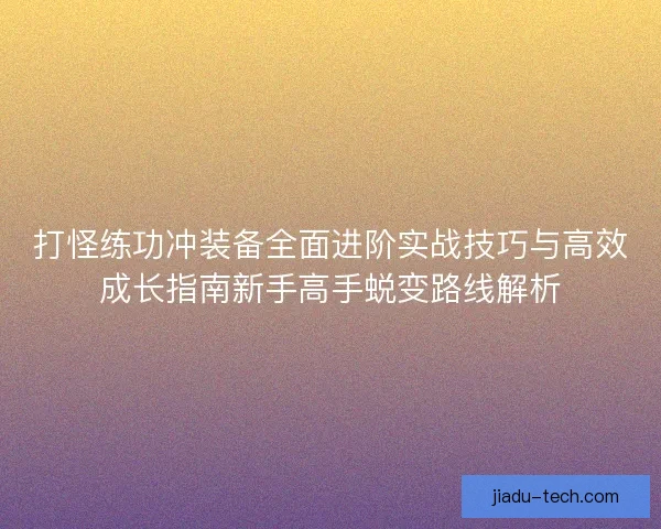 打怪练功冲装备全面进阶实战技巧与高效成长指南新手高手蜕变路线解析