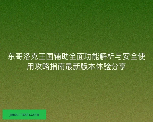 东哥洛克王国辅助全面功能解析与安全使用攻略指南最新版本体验分享